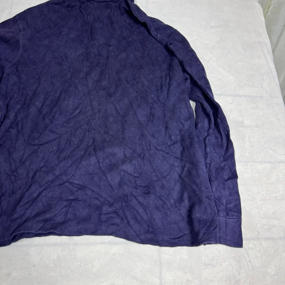 VTG Polo Ralph Lauren Mens Sweater Blue Knit Pony Logo‎ Quarter-Zip Pullover XL